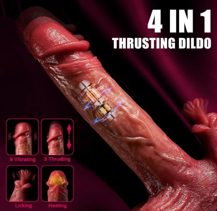 Dildo vibrador y telescópico hiperrealista