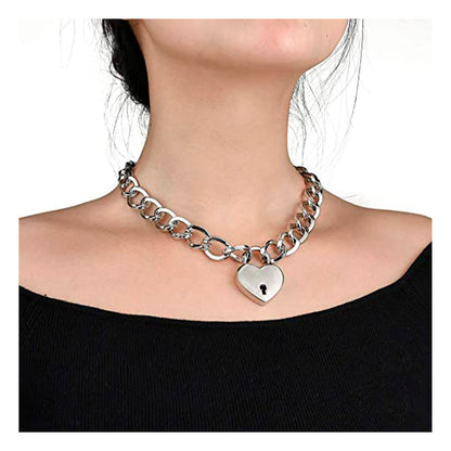 Collar candado de corazón