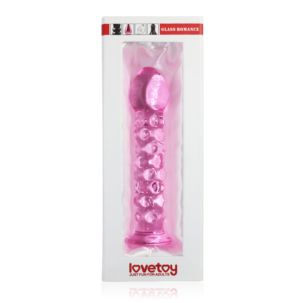 Plug anal vidrio color rosado 17 cm