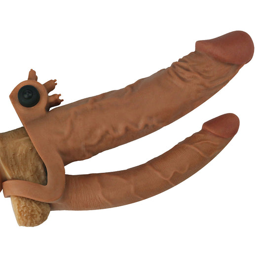 Funda vibratoria para pene doble 19cm