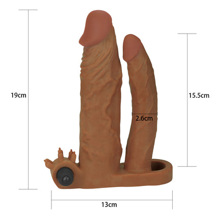Funda vibratoria para pene doble 19cm